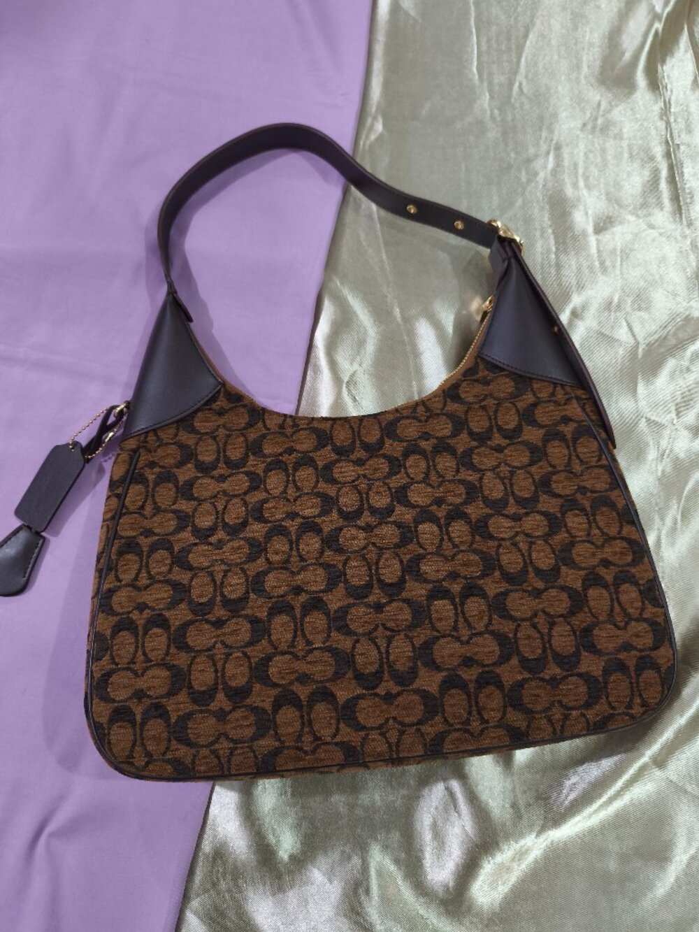 Coach Brown Corduroy Monogram Underarm Bag - Picture 8 of 8